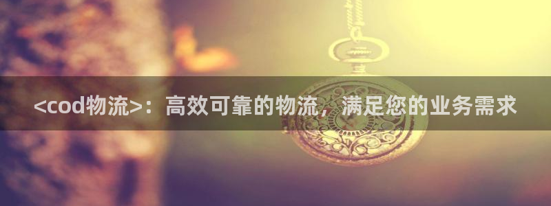28圈游戏官网版：<cod物流>：高效可靠的物流，满足您的业
